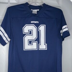 NFL Cowboys unisex Youth Navy Blue #21 Football Jersey